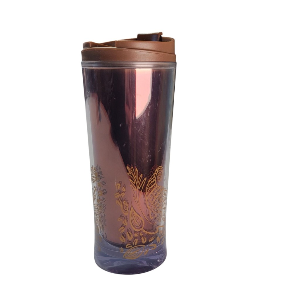 Starbucks 2011 Insulated Mermaid Tumbler 16 Fl Oz Metallic Brown With Lid - Picture 4 of 8